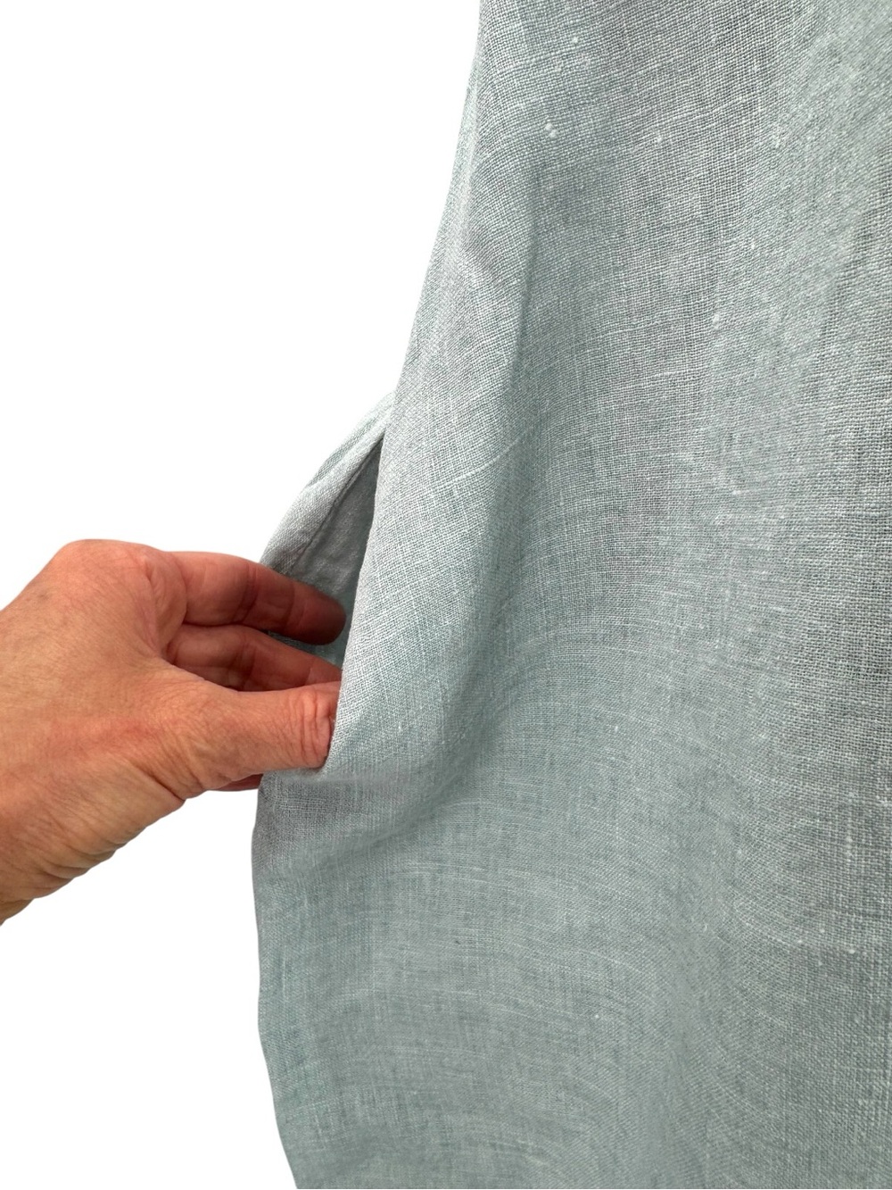 Inizio Fiji Linen Bubble Dress Light Blue Pockets Knee Length Made Italy Medium - Picture 7 of 10